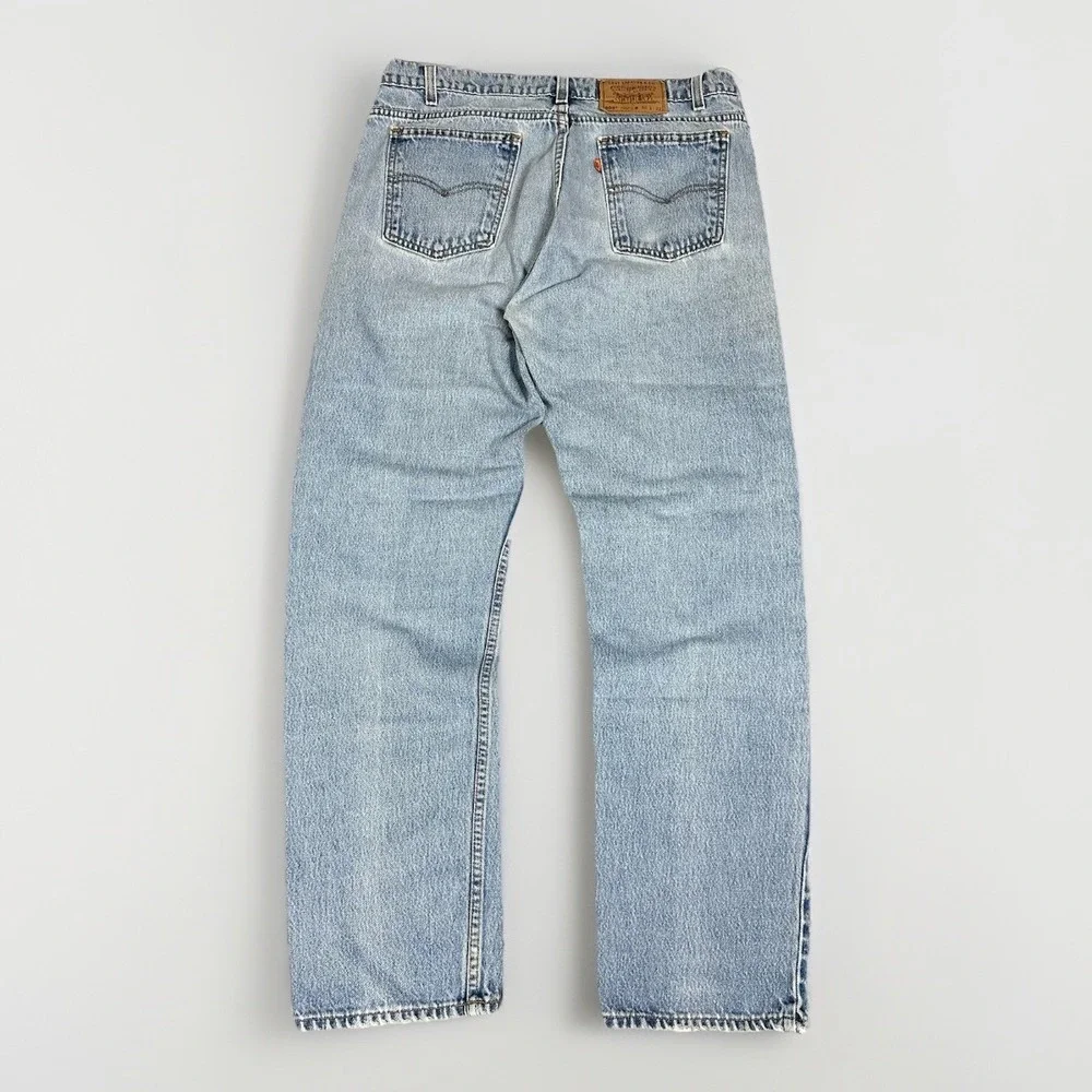 VTG 90s Levi's 505 Orange Tab 34x31 Men's Faded Blue Jeans Denim Classic Western